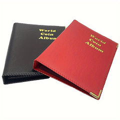 Leather Loose leaf 360 Grid Coin Collection Book Protect Showcase