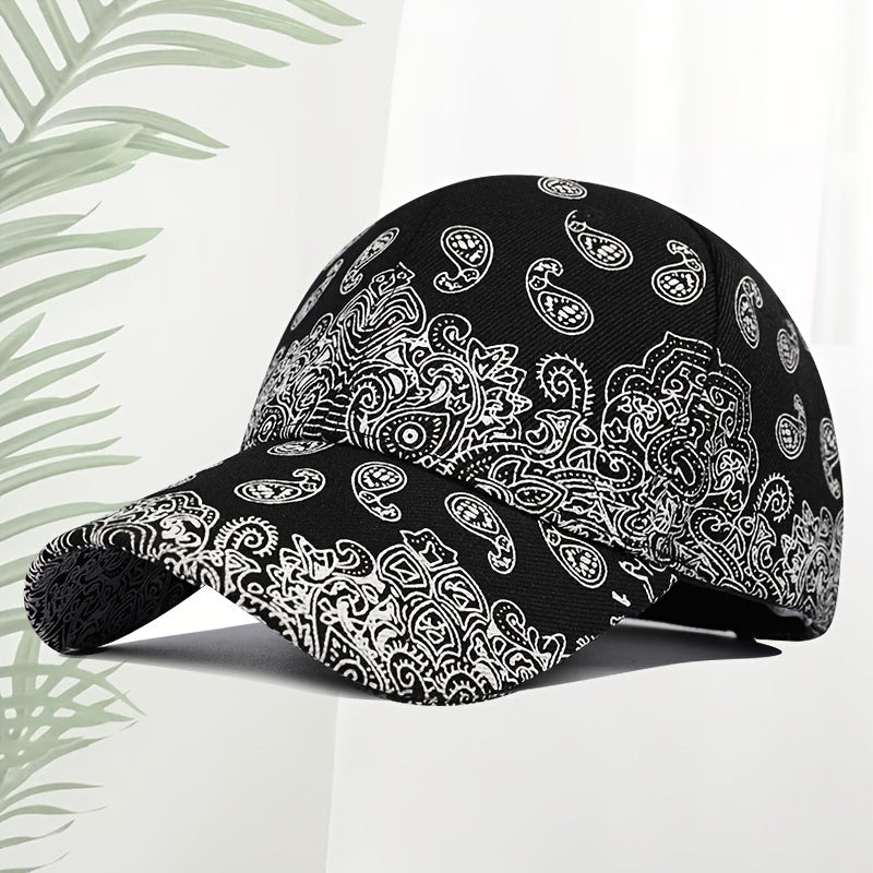 Men's Cashew Flower Printed Baseball Cap Street Hip Hop Cap Sun Visor
