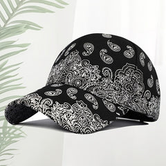 Men's Cashew Flower Printed Baseball Cap Street Hip Hop Cap Sun Visor