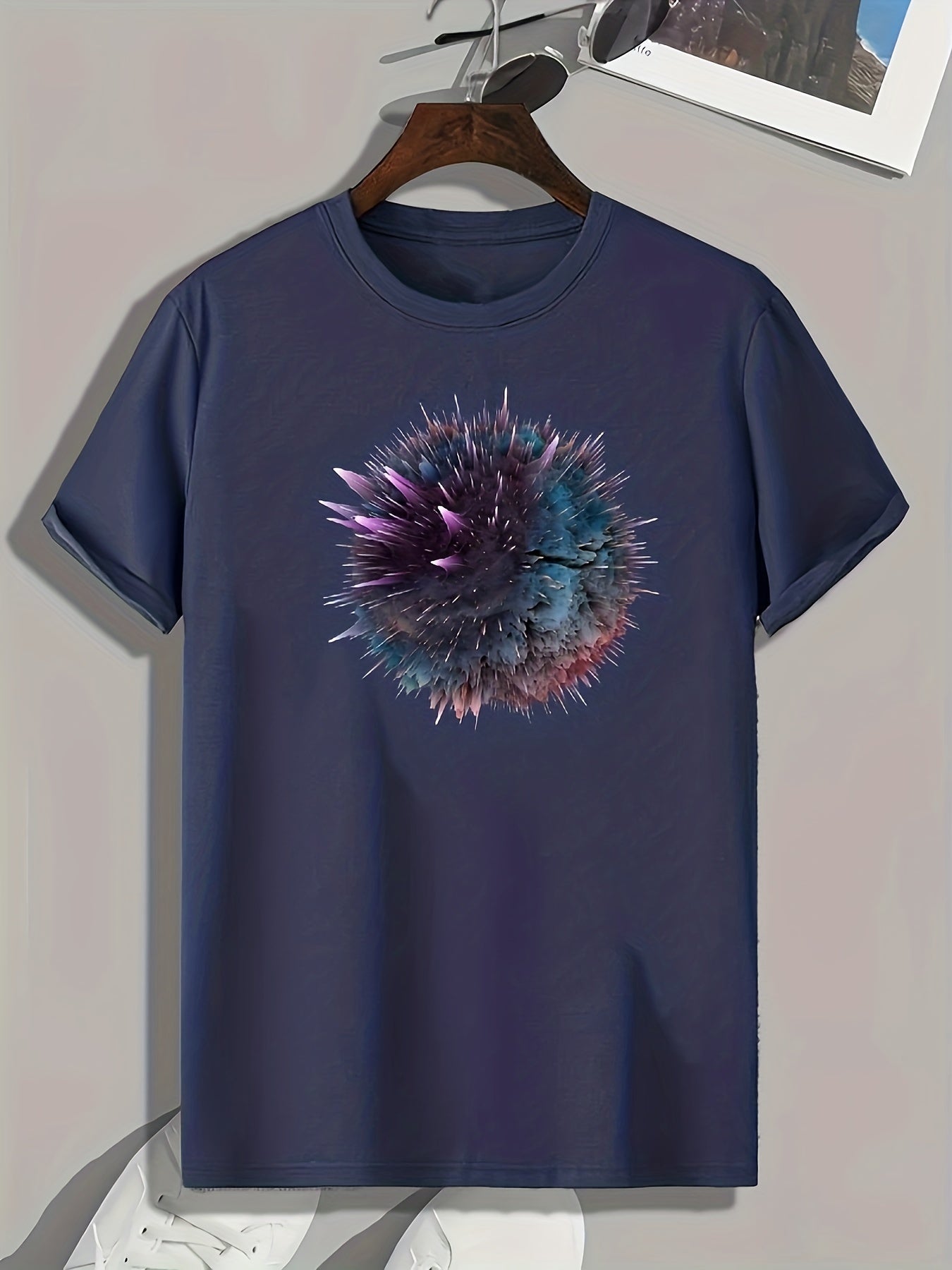 Pattern Print Men's Graphic T-shirt for Summer
