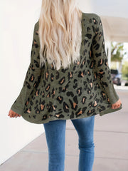 Leopard Print Long Sleeve Cardigan for Women