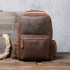 Vintage Retro Leather Backpack Casual Men's Women's Backpack