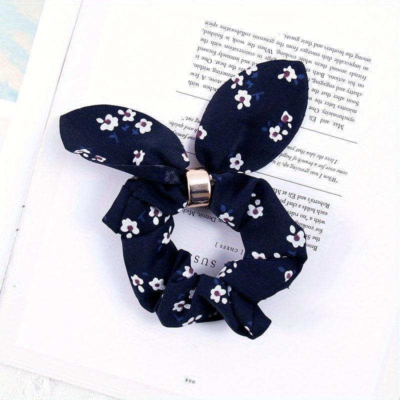 Rabbit Ear Striped Hairband Elastic Hair Rope