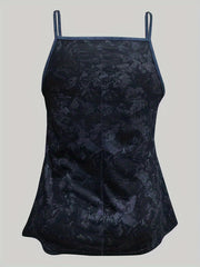 Gothic Rose Print V Neck Cami Top