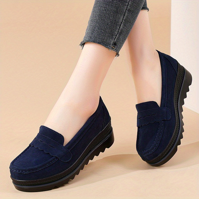 Women's Platform Loafers Slip On Shoes Casual Comfort Anti slip Shoes