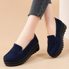 Women's Platform Loafers Slip On Shoes Casual Comfort Anti slip Shoes