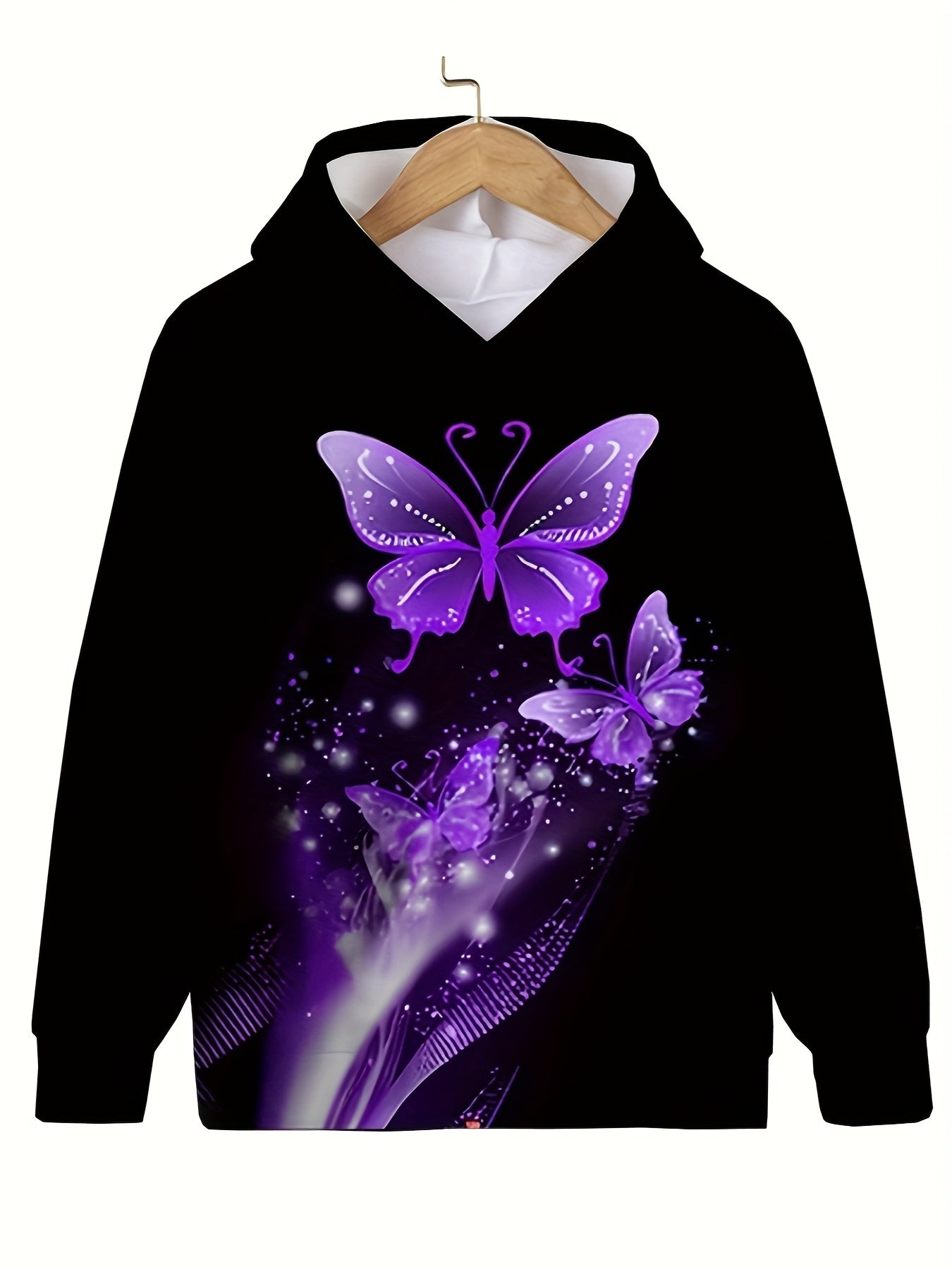 3D Butterfly Hoodie for Kids, Ideal for Sports