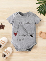 Baby Boys Casual Hooked Daddy's Heart Onesie
