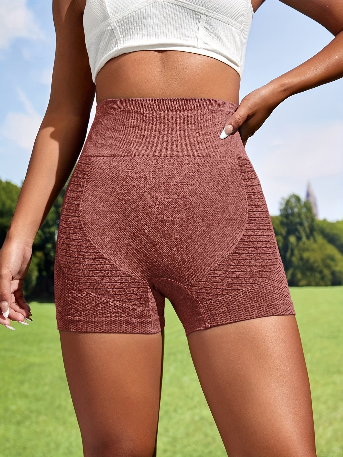 High Waist Seamless Yoga Shorts High Stretch Running Fitness Sports Shorts Women