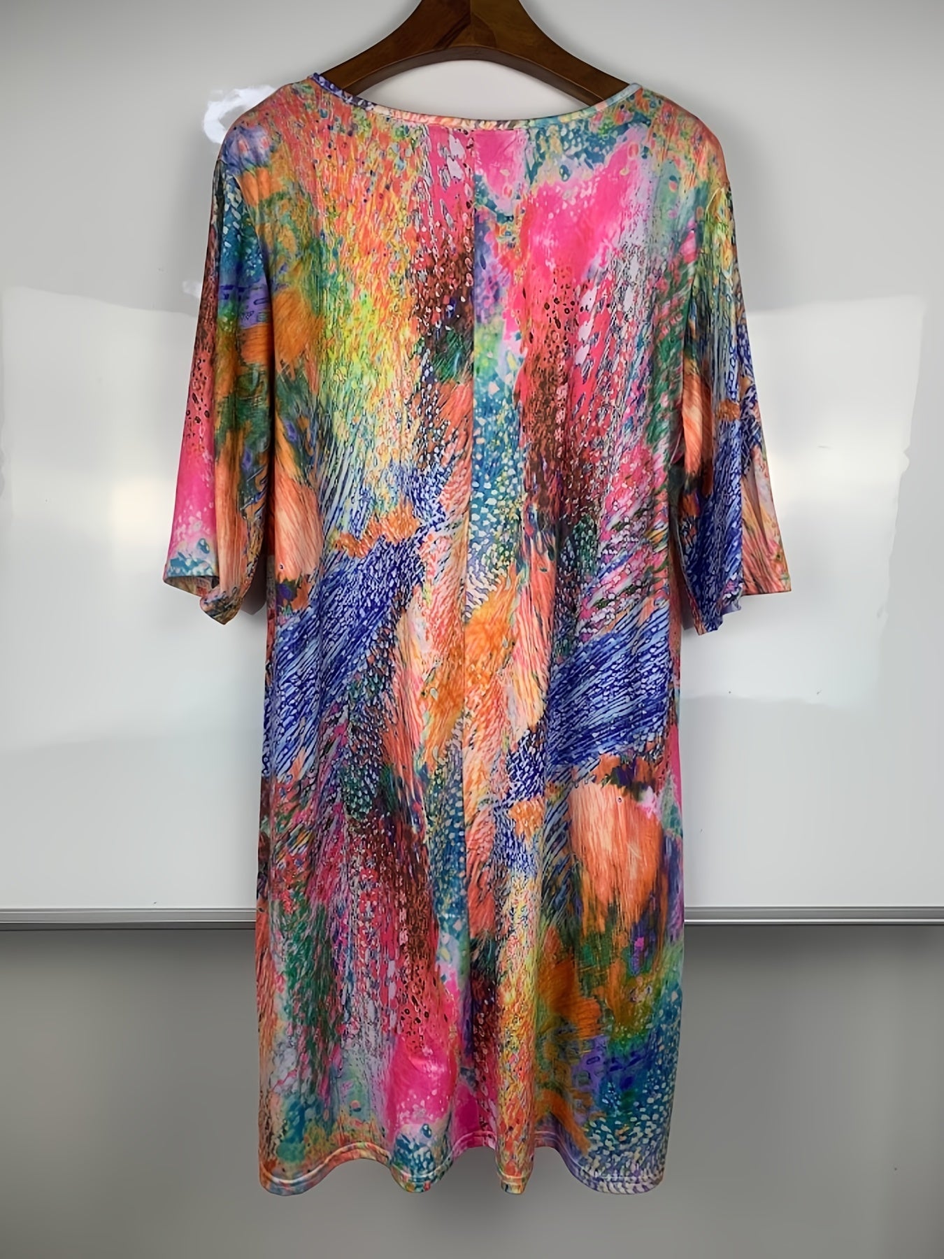 Casual Dress Women's Plus Print Short Sleeve Dress