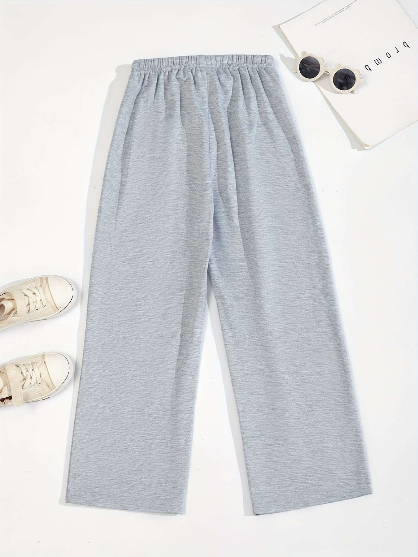 Kid Girls' Letter Tag Flare Leg Trousers for Sports Leisure