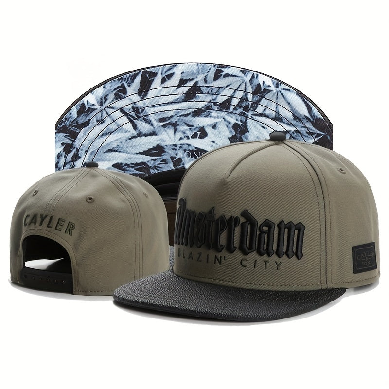 Street Letter Embroidery Men's Hip Hop Hat Adjustable Snapback Cap