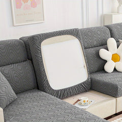 Solid Jacquard Stretch Sofa Slipcover Elastic Band Furniture Protector Sofa Cove