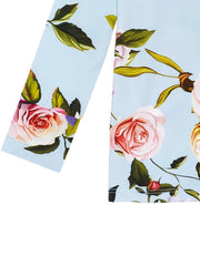 Girl's Floral Print Pajama Set Long Sleeve Top & Pants