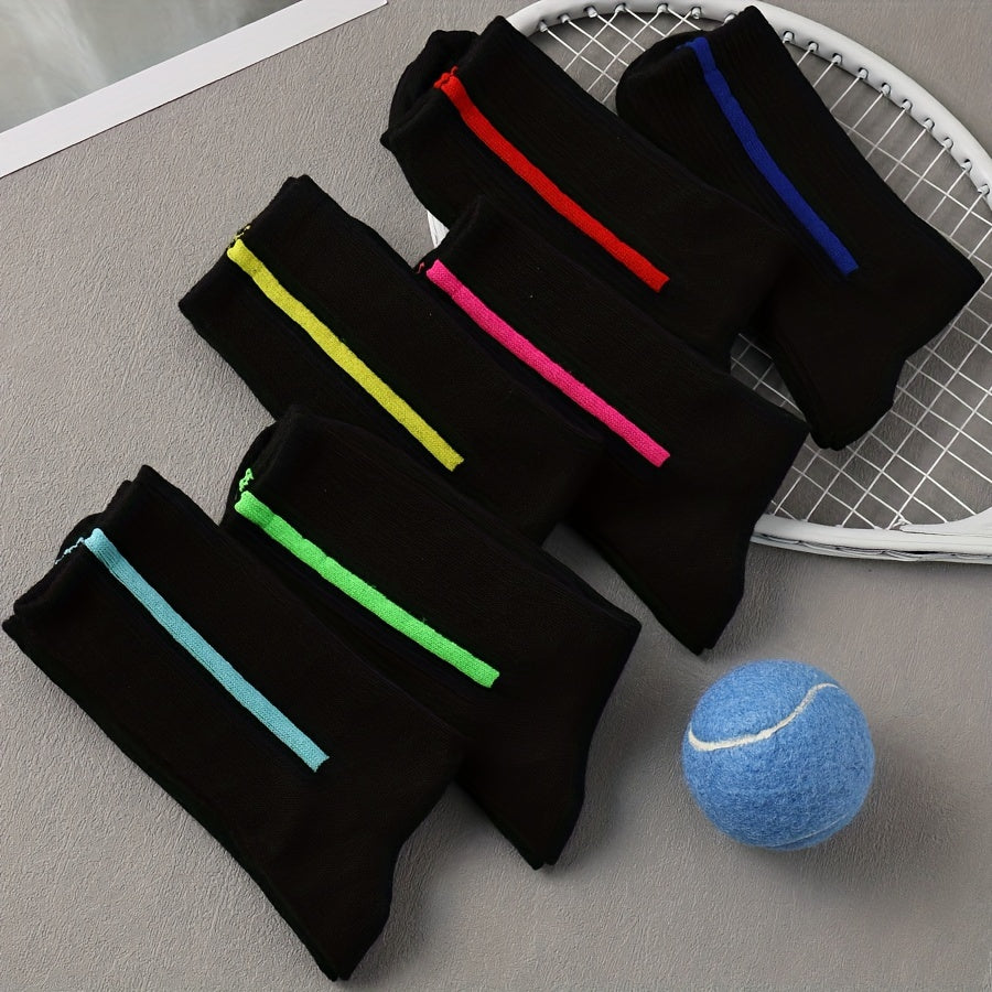 6 Pairs Striped Crew Socks Women's Stockings