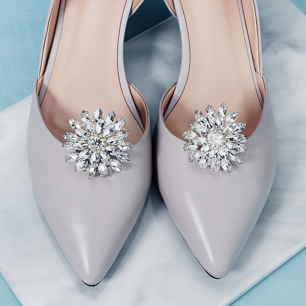 Metal Rhinestones Faux Pearl Alloy Shoe Clips Wedding Party Jewelry Charms