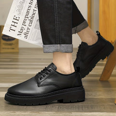 Men's Lace Up Derby Shoes Round Toe Non Slip Formal Business Wedding