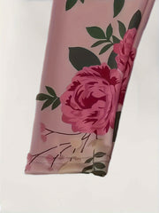 Girls Sweet Rose Graphic Leggings for All Seasons Sports Outdoor