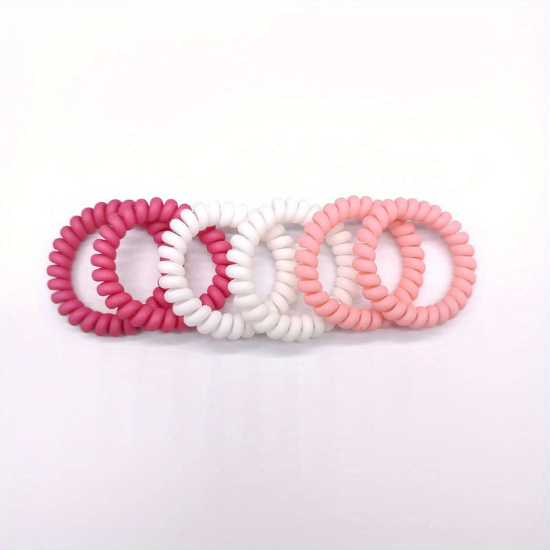 6pcs Telephone Wire Hair Ties Ponytail Holders Scrunchies Hair Accessories