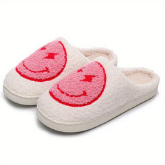 Women's Lightning Smile Face Pattern Plush Slippers