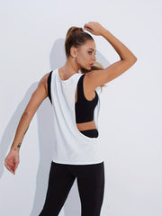 Sports Yoga Fitness Sleeveless T-shirt Round Neck Running Tank Top
