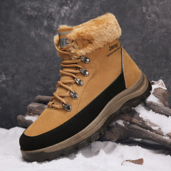 Men's High Top Hiking Boots Plush Lining Snow