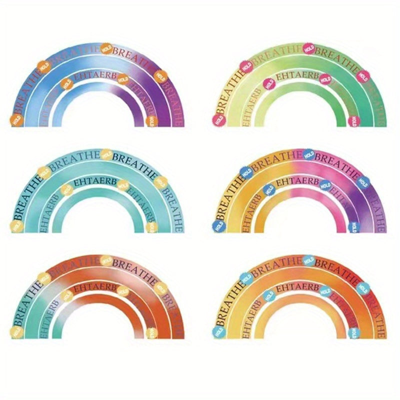 6pcs Rainbow Stress Relief Stickers Calming Strip Texture Sensory Items
