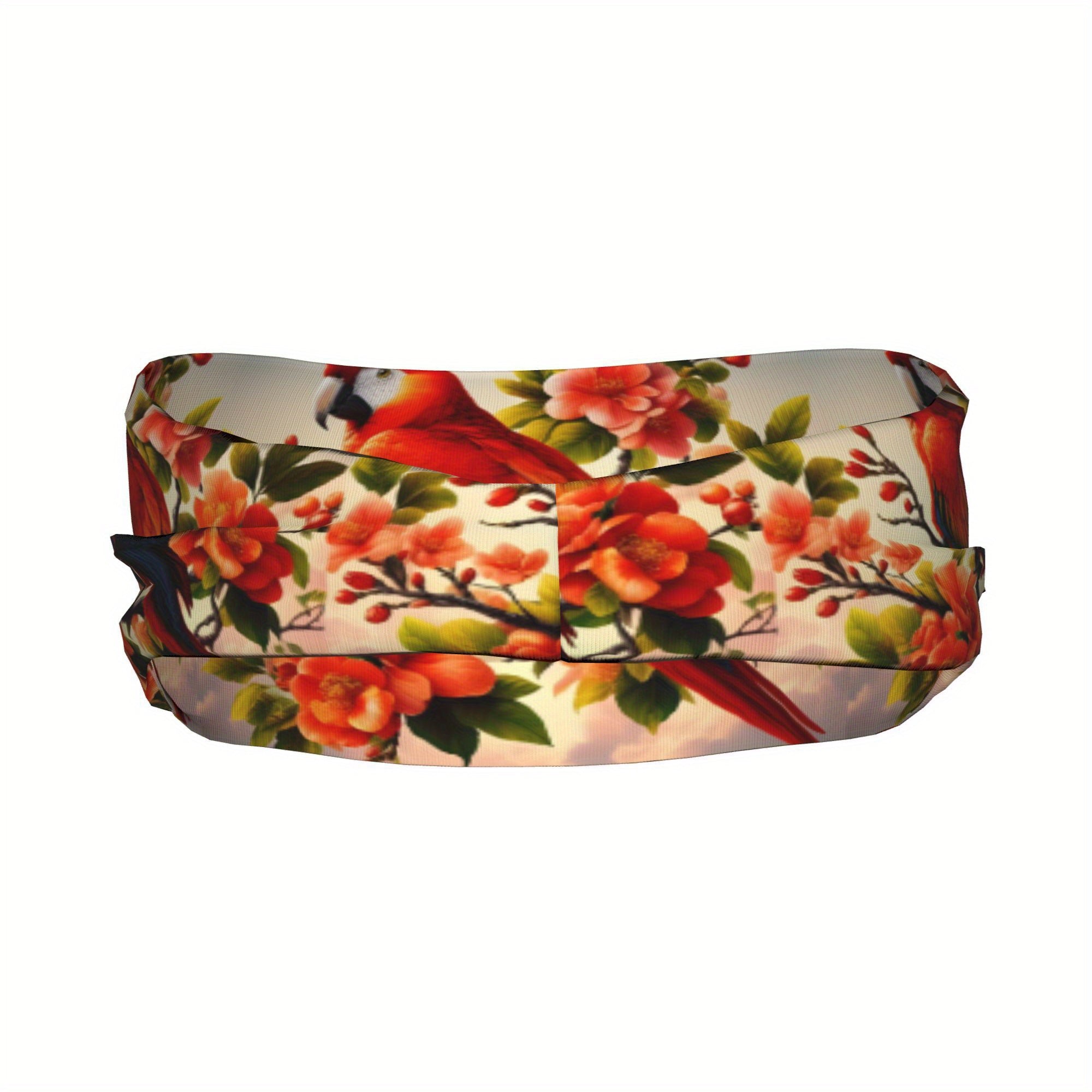 Floral & Bird Print Sports Headband Sweat Wicking Polyester for Yoga Gym Running