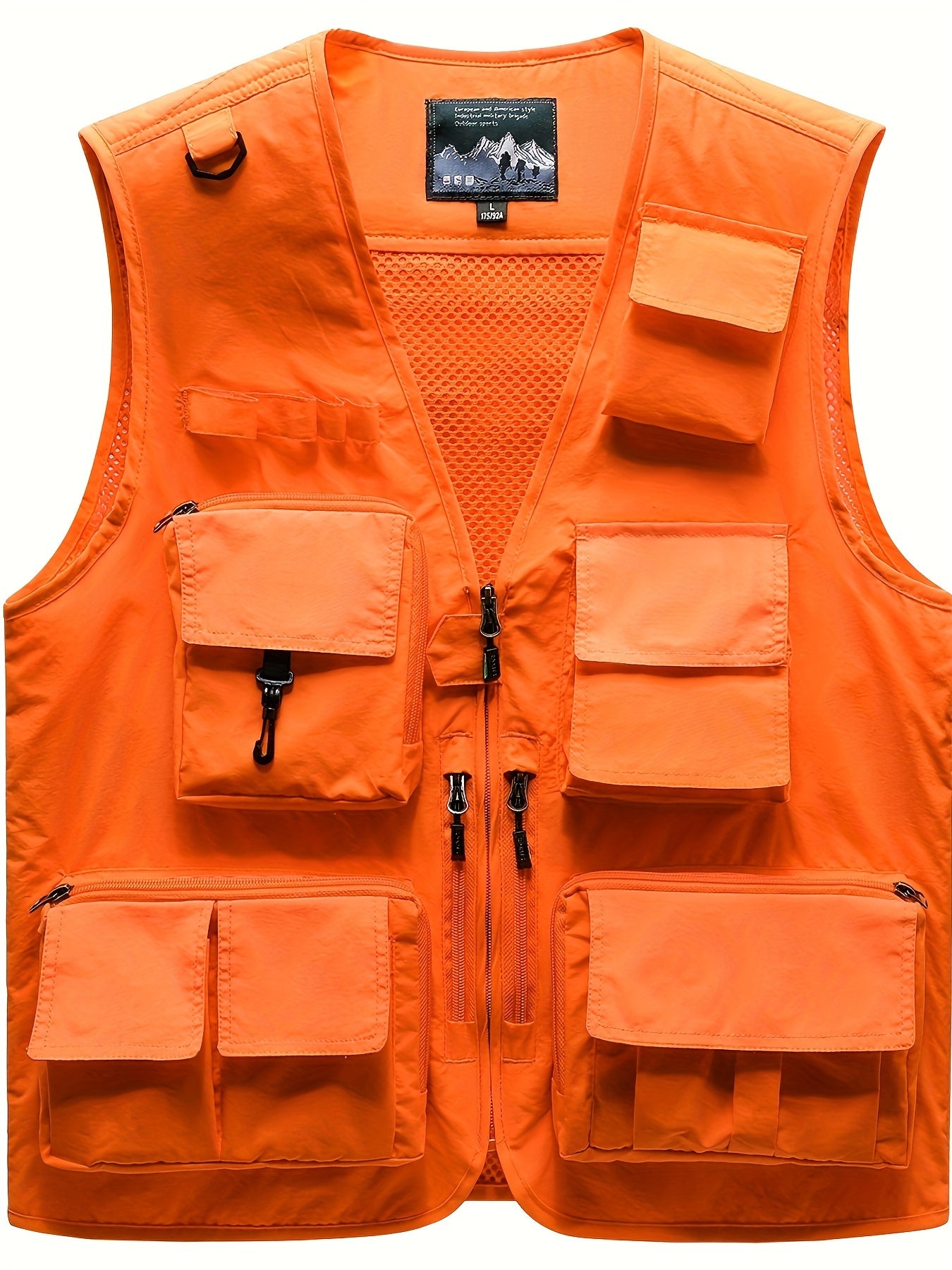 Cargo Vest Men's Zip Up Outwear Casual Spring Summer