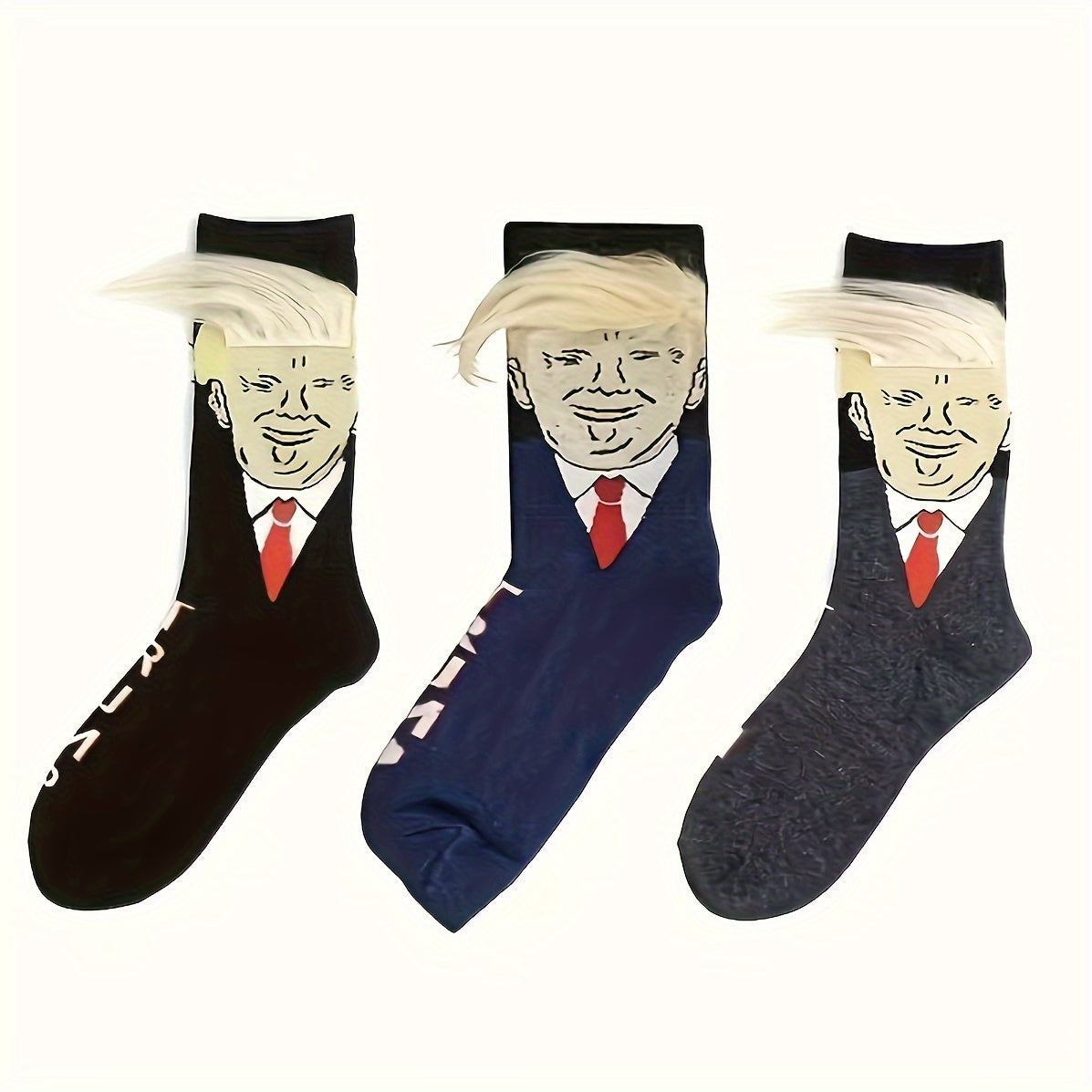 3 Pairs Funny Novelty Quarter Socks for Men