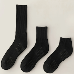 3 Pairs Men's Solid Crew&Ankle&Calf Socks Breathable Comfy Casual Unisex Socks