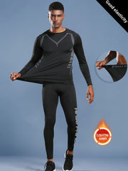 Men's Compression Suit Long Sleeve Skinny Fit T-shirt And Leggings For Winter