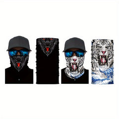 4pcs Camo Face Cover Multifunctional Breathable Scarf Sports Cycling Motocycle