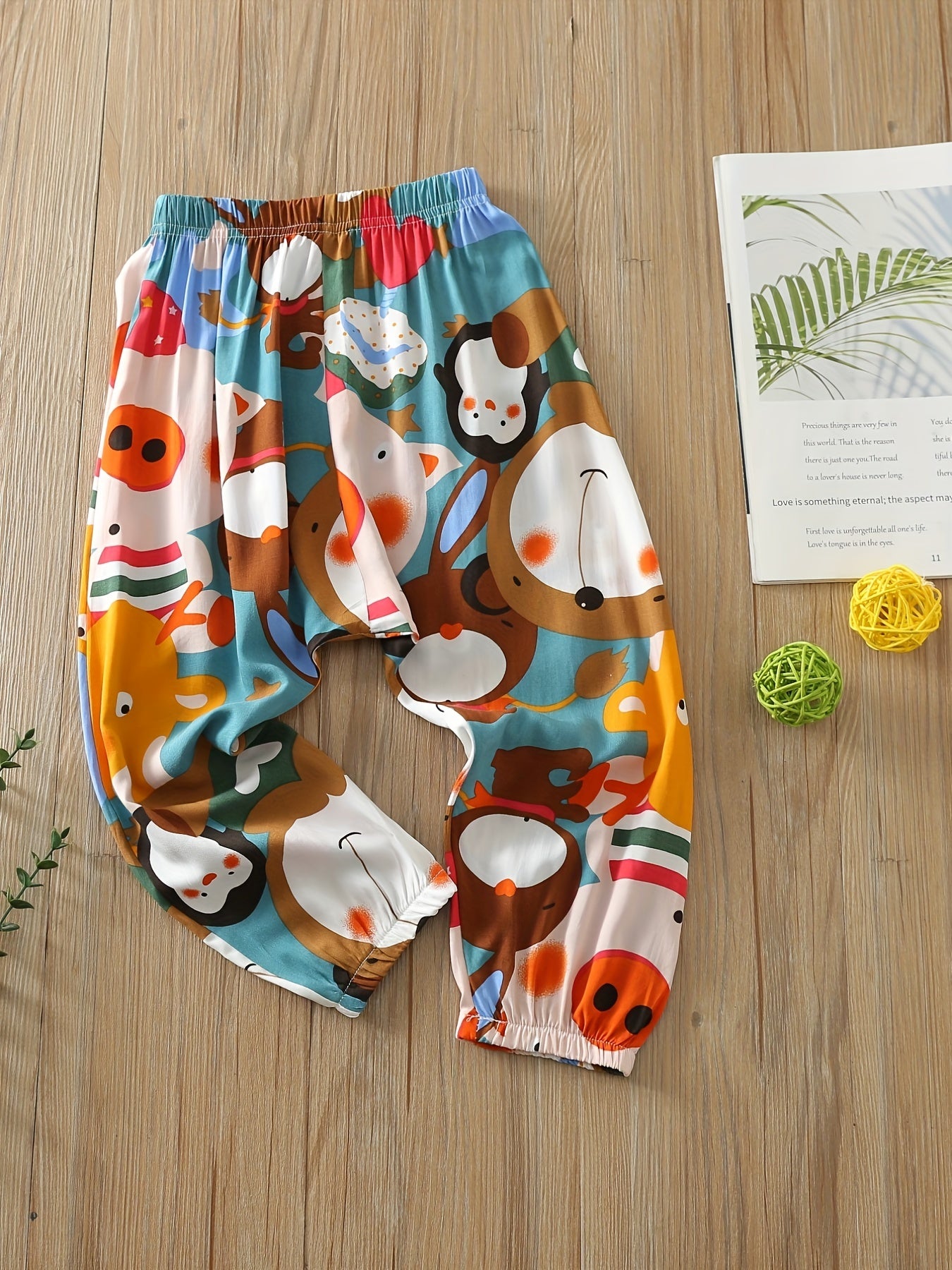Boys Cartoon Animals Cropped Pants for Spring and Autumn