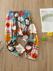 Boys Cartoon Animals Cropped Pants for Spring and Autumn