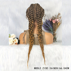 Lace Front Wig with Baby Hair 4 Braids Box Wig for Women