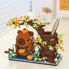 1800pcs Kapibara Pen Holder Building Blocks Set DIY Assembly Toy