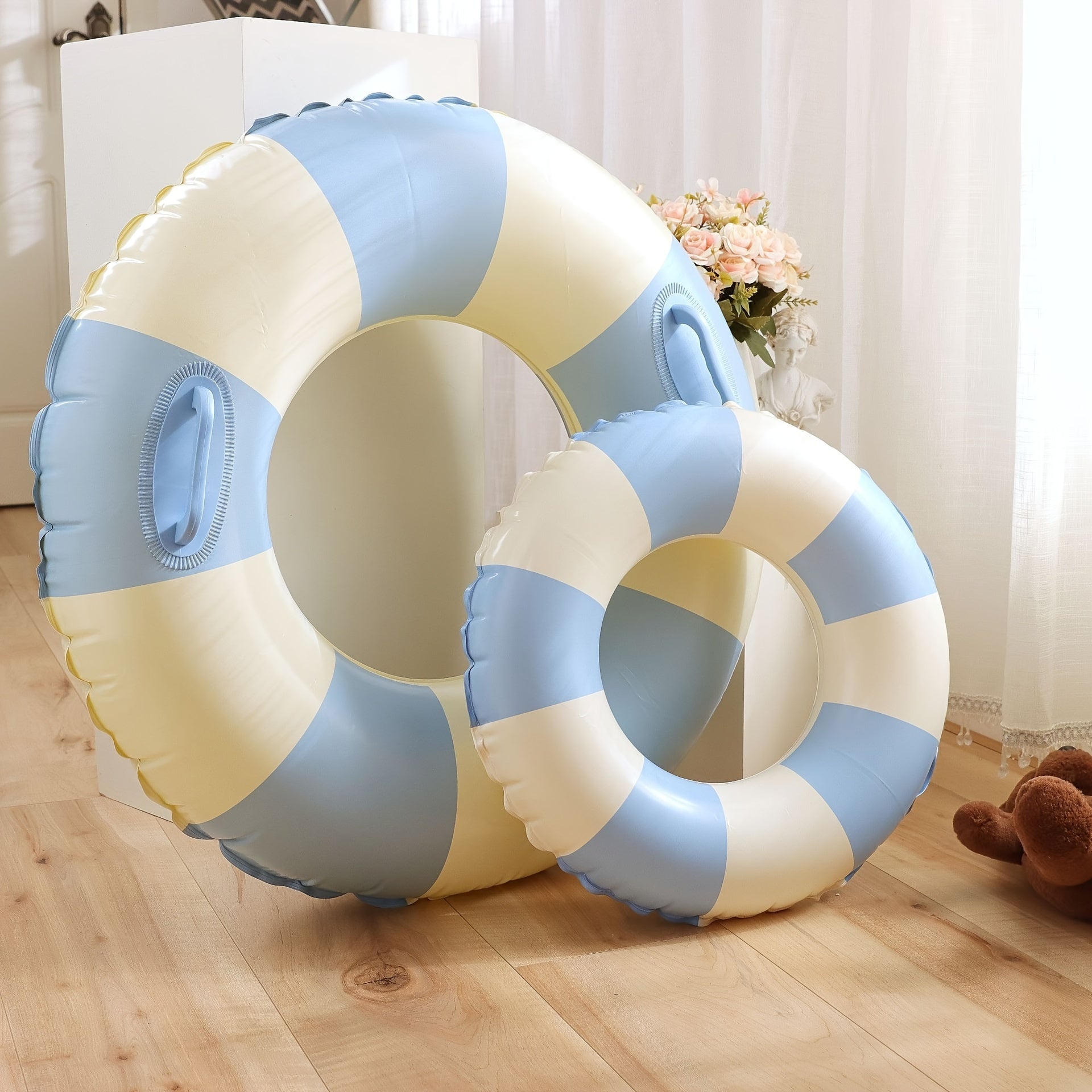 Vintage Striped Pattern Swimming Ring PVC Material Floating Ring