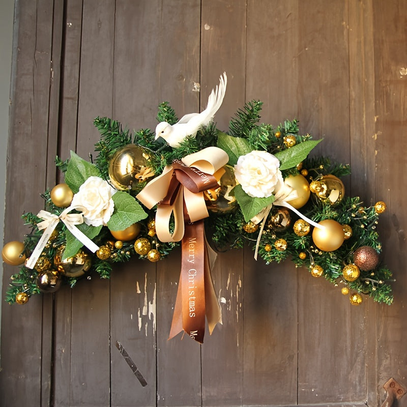 Christmas Ox Horn Rattan Door Hanging Wall Hanging Hotel Mall Wreath