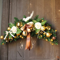 Christmas Ox Horn Rattan Door Hanging Wall Hanging Hotel Mall Wreath