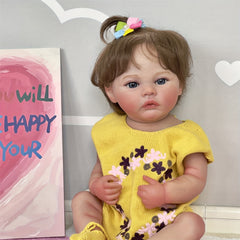 19" Reborn Baby Girl Doll in Yellow Romper