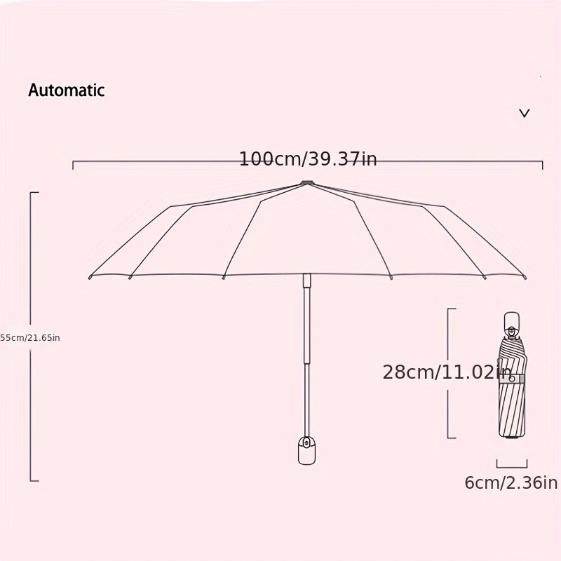 Children Umbrella Windproof Folding Reflective Stripe Cartoon Unicorn