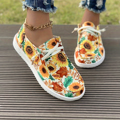 Women's Sunflower Slip on Canvas Shoes Lightweight Walking Shoes