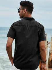 Men's Casual Basic Pattern High Stretch Short Sleeve T-Shirt