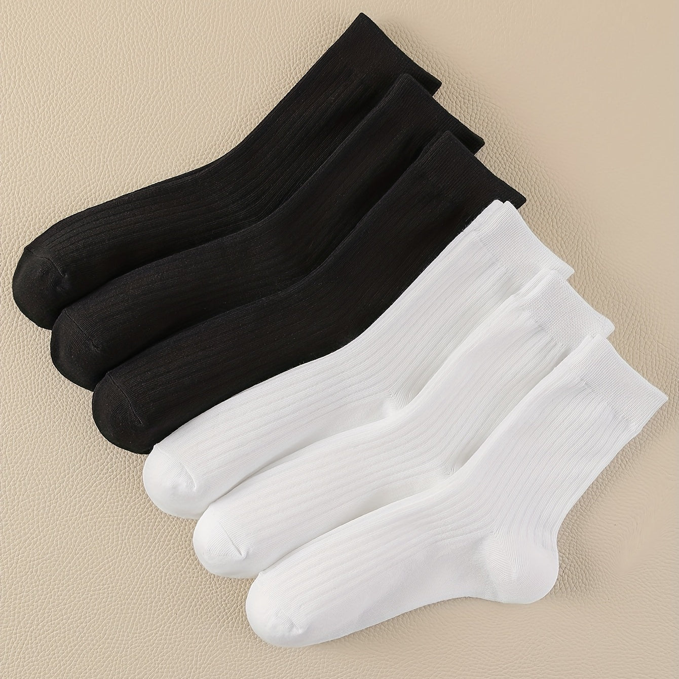 6 Pairs Comfy Mid Tube Solid Socks Women's Stockings & Hosiery