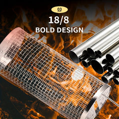 Stainless Steel BBQ Cage Grilling Net Outdoor Camping Barbecue Tool