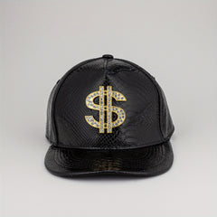 Men's PU Leather Baseball Cap with Dollar Pattern