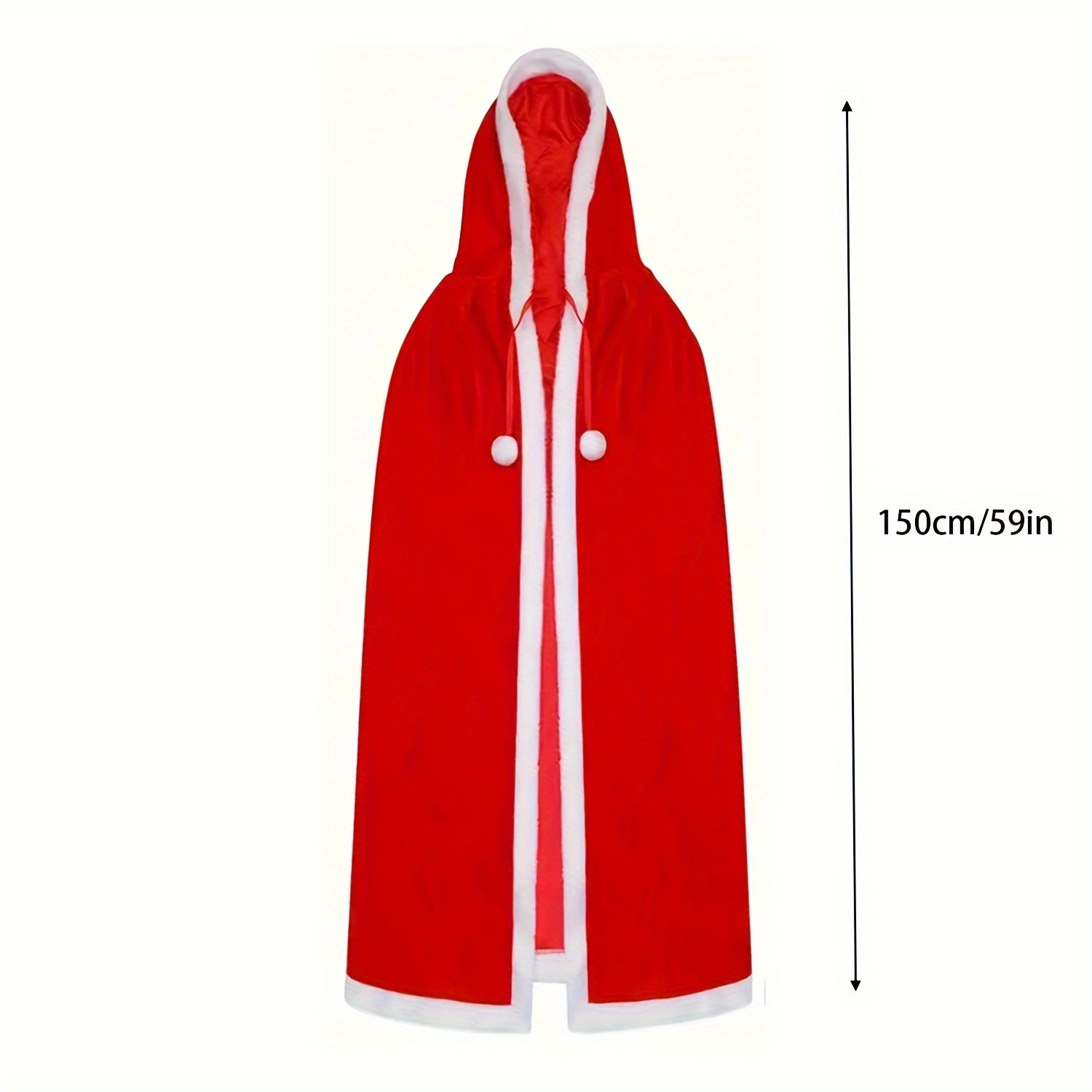 Christmas Santa Claus Hooded Cloak Mrs Santa Claus Velvet Hooded Cape Costume