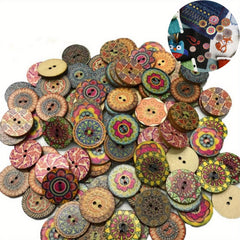 100pcs Vintage Wooden Round Buttons for Crafts Sewing Shirts Bags