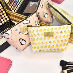 Cartoon Clutch Makeup Bag Portable Roomy Zipper Toiletry Bag Girls Women